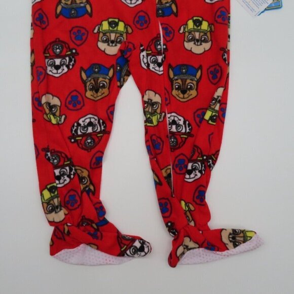 Nickelodeon PAW Patrol 3T Red Fleece Zip Gripper Feet Pajamas One Piece NEW - Picture 3 of 8